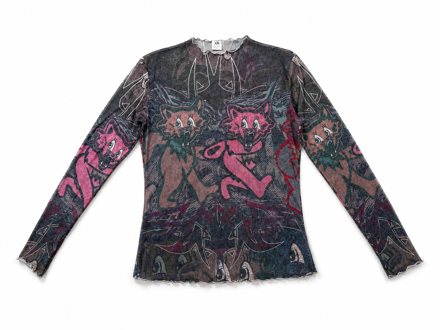 "Tribal Bunnycat" Mesh Tee
