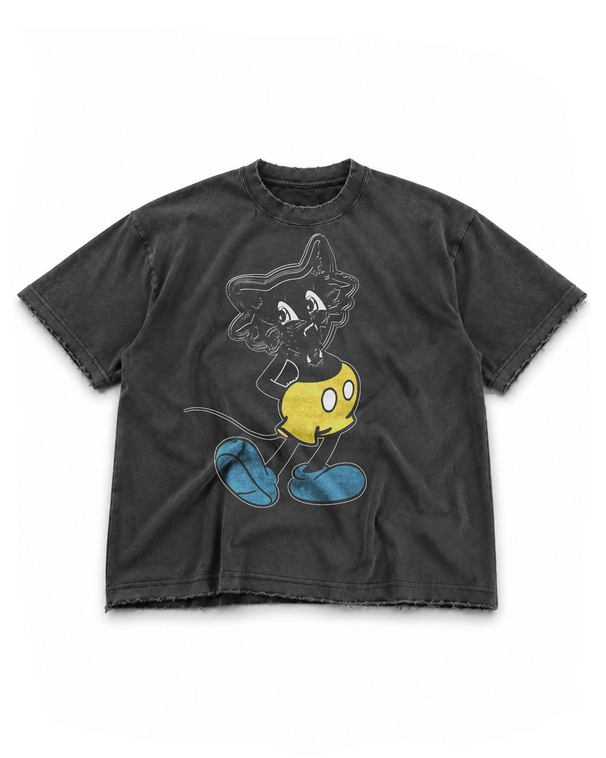 Heavyweight Vintage Washed Frayed T-Shirt